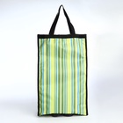 Сумка тележка хозяйственная «Полосы», складная, на липучке, 2 колеса, 32×13×52 см, зелёная - Фото 2