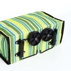 Сумка тележка хозяйственная «Полосы», складная, на липучке, 2 колеса, 32×13×52 см, зелёная - Фото 5