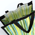 Сумка тележка хозяйственная «Полосы», складная, на липучке, 2 колеса, 32×13×52 см, зелёная - Фото 7