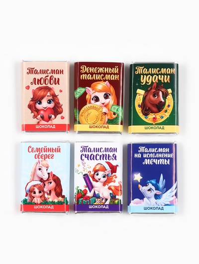 Шоколад молочный «Новогодние талисманы», в шоубоксе, 12 г × 24 шт.