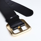 Ремень женский, 110×4.8 см, квадратная пряжка, золотистая, чёрный - Фото 7