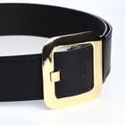 Ремень женский, 110×4.8 см, квадратная пряжка, золотистая, чёрный - Фото 8
