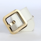 Ремень женский, 110×4.8 см, квадратная пряжка, золотистая, белый - Фото 5