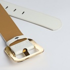 Ремень женский, 110×4.8 см, квадратная пряжка, золотистая, белый - Фото 7