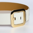 Ремень женский, 110×4.8 см, квадратная пряжка, золотистая, белый - Фото 8