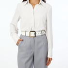 Ремень женский, 110×4.8 см, квадратная пряжка, золотистая, белый - Фото 2