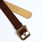 Ремень женский, 110×4.8 см, квадратная пряжка, золотистая, коричневый - Фото 6