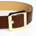 Ремень женский, 110×4.8 см, квадратная пряжка, золотистая, коричневый - Фото 8