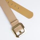 Ремень женский, 110×4.8 см, квадратная пряжка, золотистая, бежевый - Фото 6