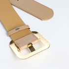 Ремень женский, 110×4.8 см, квадратная пряжка, золотистая, бежевый - Фото 7