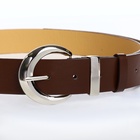 Ремень женский с винтом, 110×3.3 см, пряжка металл, серебристая, коричневый - Фото 8