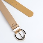 Ремень женский с винтом, 110×3.3 см, пряжка металл, серебристая, бежевый - Фото 6