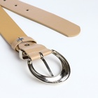 Ремень женский с винтом, 110×3.3 см, пряжка металл, серебристая, бежевый - Фото 7