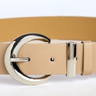 Ремень женский с винтом, 110×3.3 см, пряжка металл, серебристая, бежевый - Фото 8