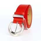 Ремень женский с винтом, 110×3.3 см, пряжка металл, серебристая, красный - Фото 4