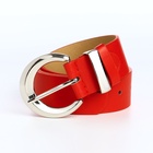 Ремень женский с винтом, 110×3.3 см, пряжка металл, серебристая, красный - Фото 5