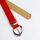 Ремень женский с винтом, 110×3.3 см, пряжка металл, серебристая, красный - Фото 6