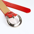 Ремень женский с винтом, 110×3.3 см, пряжка металл, серебристая, красный - Фото 7