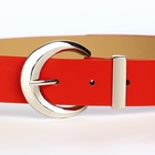 Ремень женский с винтом, 110×3.3 см, пряжка металл, серебристая, красный - Фото 8