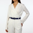 Ремень женский с винтом, 110×3.3 см, пряжка металл, серебристая, синий - Фото 2