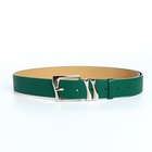Ремень женский с винтом, 110×3.3 см, классическая пряжка металл, серебристая, зелёный - Фото 7