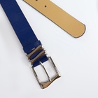 Ремень женский с винтом, 110×3.3 см, классическая пряжка металл, серебристая, синий - Фото 4