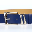 Ремень женский с винтом, 110×3.3 см, классическая пряжка металл, серебристая, синий - Фото 6