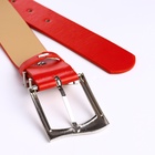 Ремень женский с винтом, 110×3.3 см, классическая пряжка металл, серебристая, красный - Фото 5