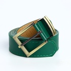 Ремень женский с винтом, 110×2.5 см, пряжка металл, золотистая, зелёный - Фото 5
