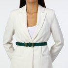 Ремень женский с винтом, 110×2.5 см, пряжка металл, золотистая, зелёный - Фото 3