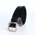 Ремень женский с винтом, 110×2.5 см, матовая классическая пряжка металл, чёрный - Фото 4