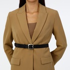 Ремень женский с винтом, 110×2.5 см, матовая классическая пряжка металл, чёрный - Фото 2