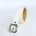 Ремень женский с винтом, 110×2.5 см, матовая классическая пряжка металл, белый - Фото 4