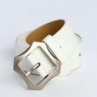 Ремень женский с винтом, 110×2.5 см, матовая классическая пряжка металл, белый - Фото 5