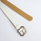 Ремень женский с винтом, 110×2.5 см, матовая классическая пряжка металл, белый - Фото 6