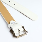 Ремень женский с винтом, 110×2.5 см, матовая классическая пряжка металл, белый - Фото 7