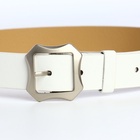 Ремень женский с винтом, 110×2.5 см, матовая классическая пряжка металл, белый - Фото 8