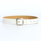 Ремень женский с винтом, 110×2.5 см, матовая классическая пряжка металл, белый - Фото 3