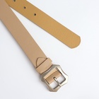 Ремень женский с винтом, 110×2.5 см, матовая классическая пряжка металл, бежевый - Фото 6