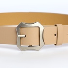Ремень женский с винтом, 110×2.5 см, матовая классическая пряжка металл, бежевый - Фото 8