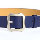 Ремень женский с винтом, 110×2.5 см, матовая классическая пряжка металл, синий - Фото 8