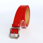 Ремень женский с винтом, 110×2.5 см, матовая классическая пряжка металл, красный - Фото 4