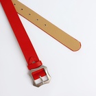 Ремень женский с винтом, 110×2.5 см, матовая классическая пряжка металл, красный - Фото 6