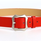 Ремень женский с винтом, 110×2.5 см, матовая классическая пряжка металл, красный - Фото 8