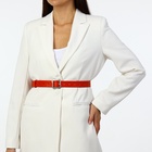 Ремень женский с винтом, 110×2.5 см, матовая классическая пряжка металл, красный - Фото 2