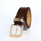 Ремень женский с винтом, 110×3 см, пряжка металл, золотистая, коричневый - Фото 4