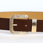 Ремень женский с винтом, 110×3 см, пряжка металл, золотистая, коричневый - Фото 8