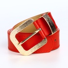 Ремень женский с винтом, 110×3 см, пряжка металл, золотистая, красный - Фото 3