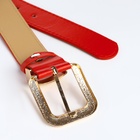 Ремень женский с винтом, 110×3 см, пряжка металл, золотистая, красный - Фото 5
