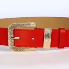 Ремень женский с винтом, 110×3 см, пряжка металл, золотистая, красный - Фото 7
